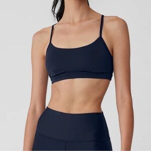 Alo Airlift True Navy Set Intrigue Bra Size S + 7/8 High-Waist Leggings XS